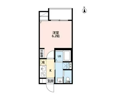 ROBOT HOME下赤塚II(1K/2階)の間取り写真