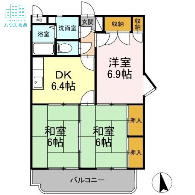 レジデンス東望(3DK/4階)の間取り写真