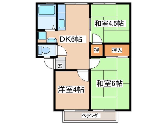 エスポワール湘南(3DK/2階)の間取り写真