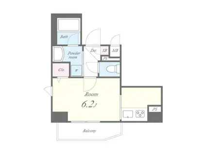 ユービ12(1K/1階)の間取り写真