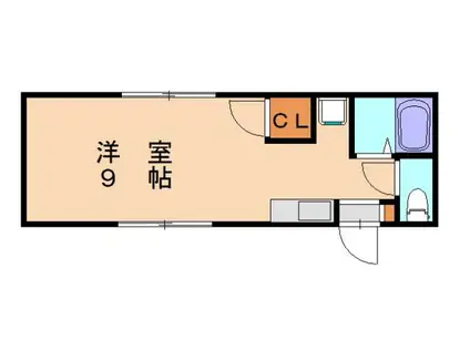 Kアネックス(ワンルーム/4階)の間取り写真