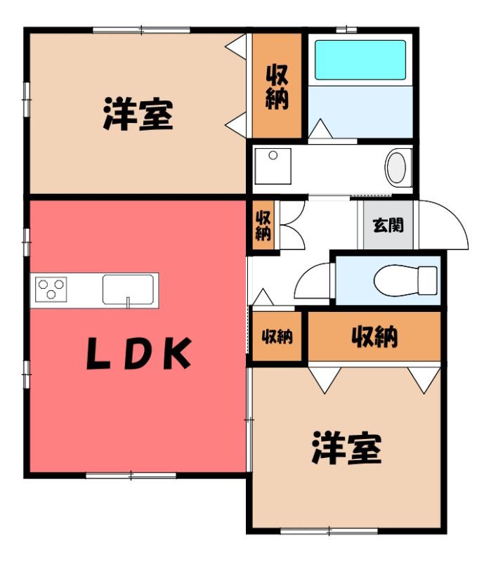 サラコルネホ ローホ(2LDK/1階)の間取り写真