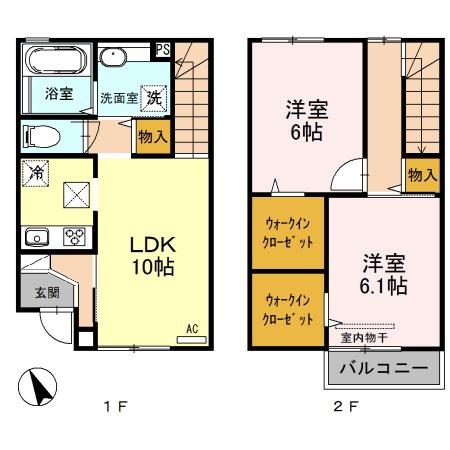 グレイス パステール(2LDK/1階)の間取り写真