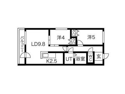 コートロティS21・A(2LDK/3階)の間取り写真