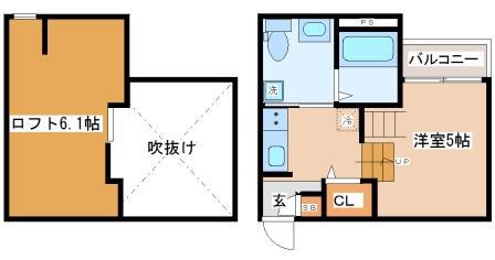 CELESTE垂水山手(ワンルーム/2階)の間取り写真
