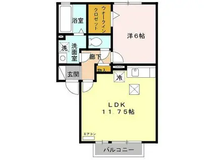 シャトーフェニックスA(1LDK/1階)の間取り写真