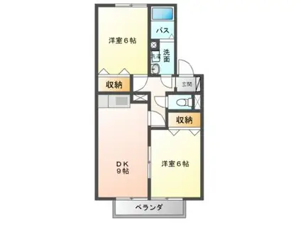 セジュールFXタケイシ(2DK/1階)の間取り写真