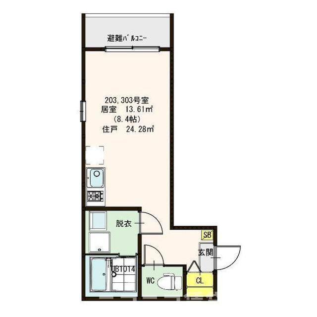 CFハイツ小岩(ワンルーム/2階)の間取り写真