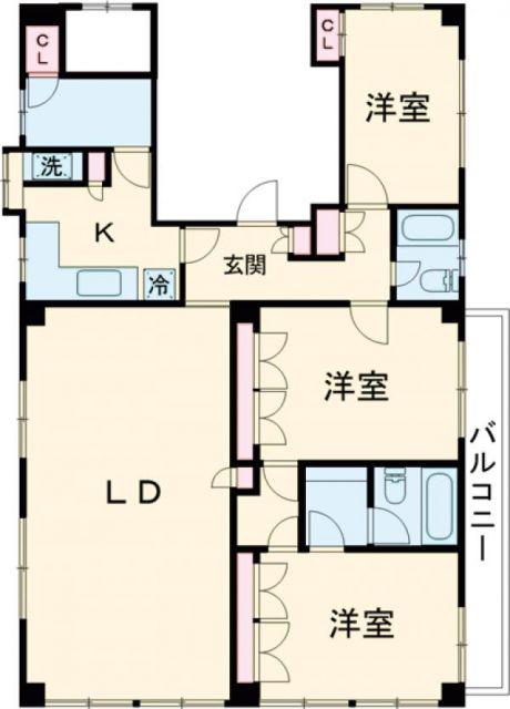 ベルモントマンション(3LDK/3階)の間取り写真