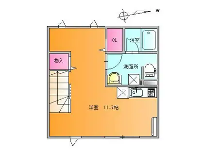 カステッロ八日町(ワンルーム/2階)の間取り写真