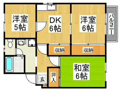 グレースハイツ(3DK/1階)の間取り写真