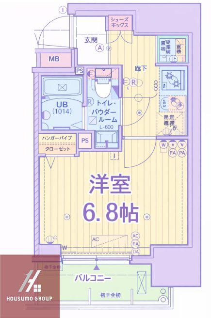 エグゼ大阪城イースト(1K/11階)の間取り写真