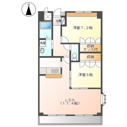 LUCAS ISAHAYA(2LDK/3階)の間取り写真