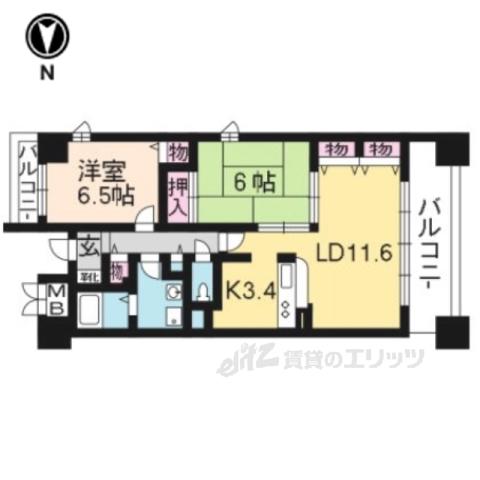 メゾン油小路(3LDK/2階)の間取り写真