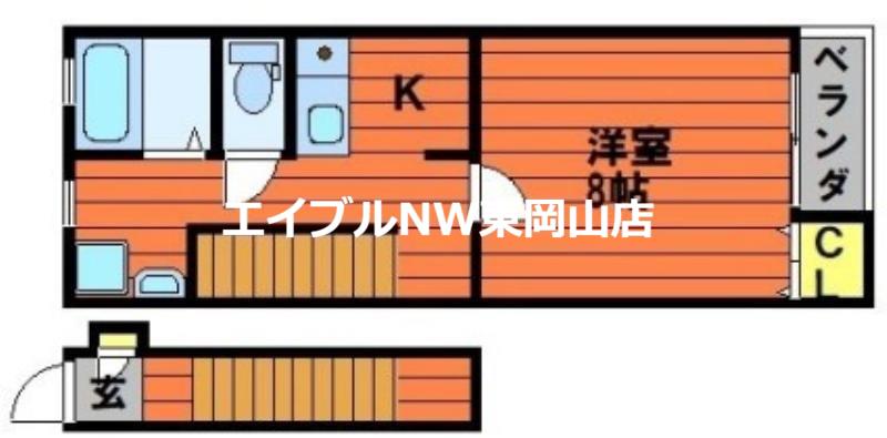 パシフィコ ノヴァA棟(1K/2階)の間取り写真
