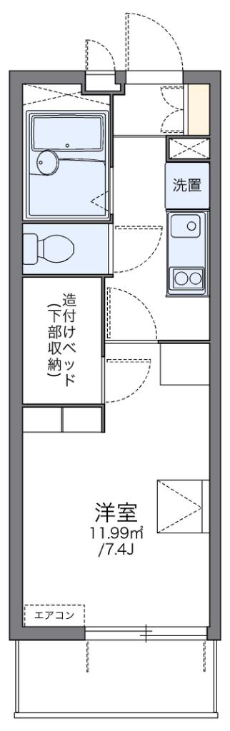 レオパレスラピスラズリ高井田(1K/4階)の間取り写真