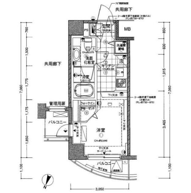 アーバンファースト神楽坂(1K/6階)の間取り写真