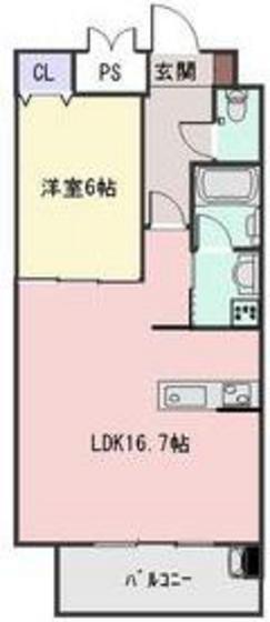 エーデルワイス西原(1LDK/1階)の間取り写真