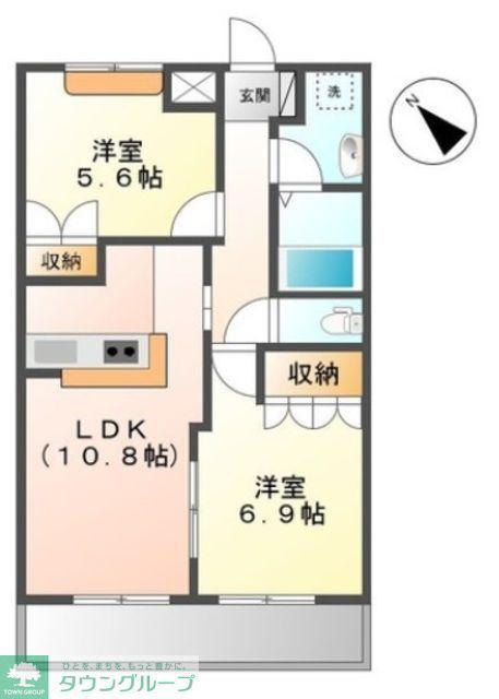 シンフォニー(2LDK/2階)の間取り写真