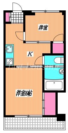 御殿山マンション(2K/2階)の間取り写真