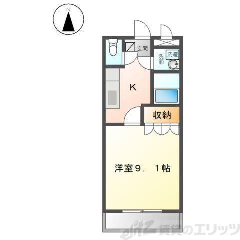 ラディアント(1K/2階)の間取り写真