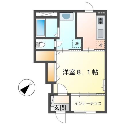 SUN SAISONIII(1K/1階)の間取り写真