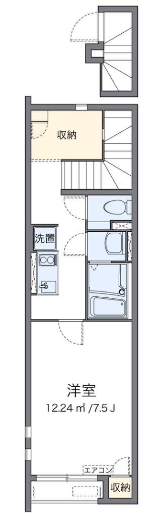 クレイノエスポワール(1K/2階)の間取り写真