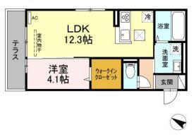 プラティアテトラ(1LDK/1階)の間取り写真