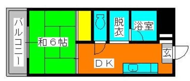 シティビル5(1DK/6階)の間取り写真