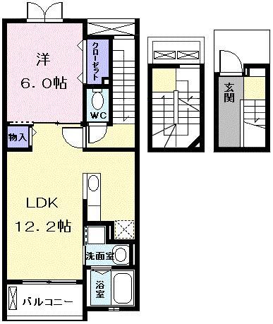 ベルドゥーラ(1LDK/3階)の間取り写真