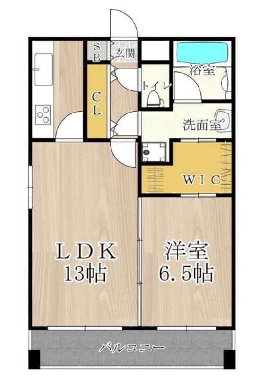 CITY SPIRE幸町(1LDK/14階)の間取り写真