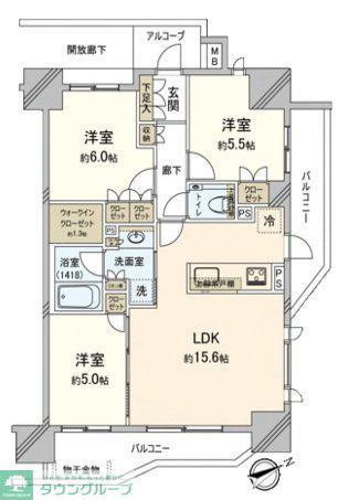 ローレルコート浦和常盤(3LDK/2階)の間取り写真