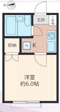 リベラル南大塚(1K/2階)の間取り写真