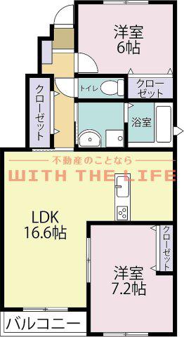 LBLOOM馬場(2LDK/1階)の間取り写真