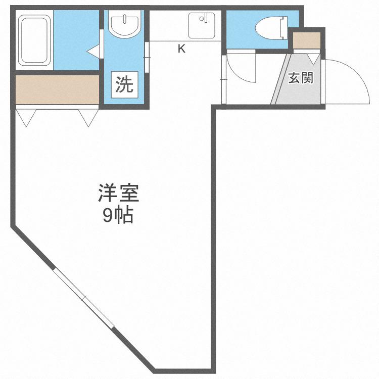 エヴァンスコート南1条(1K/3階)の間取り写真