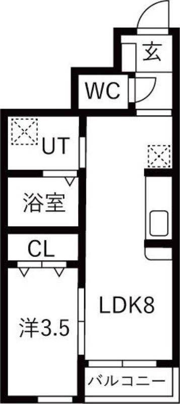 グランクラス3(1LDK/1階)の間取り写真