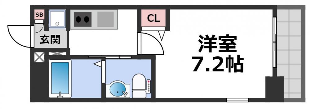 M´プラザ小阪駅前(1K/2階)の間取り写真