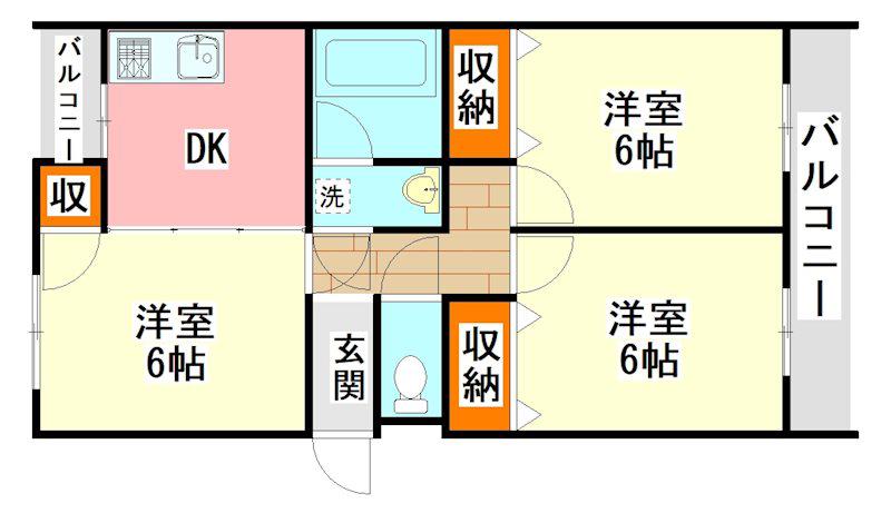 OASIS柏の森(3DK/3階)の間取り写真