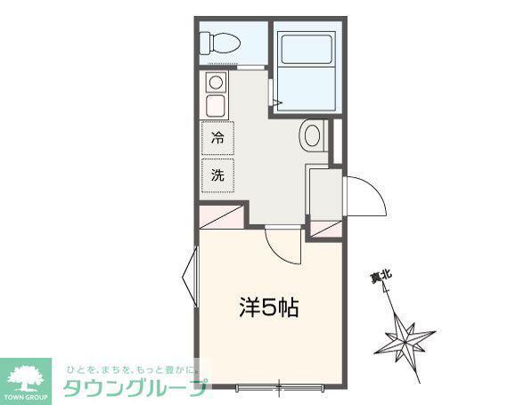 BONECA岩槻(1K/1階)の間取り写真