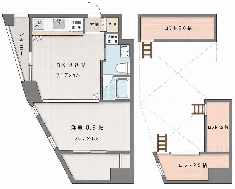 プレサージュ町田駅前(1LDK/6階)の間取り写真