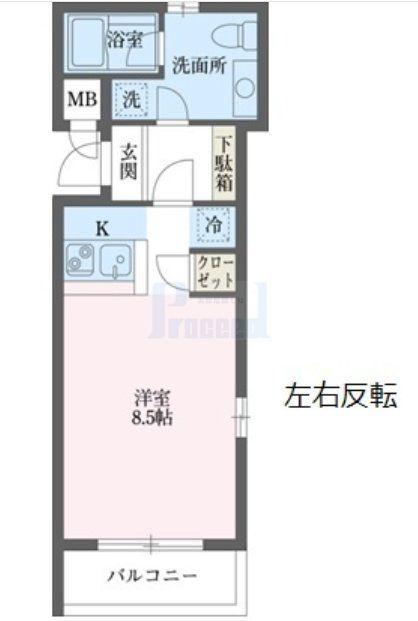 ドルフィン西新宿(ワンルーム/4階)の間取り写真
