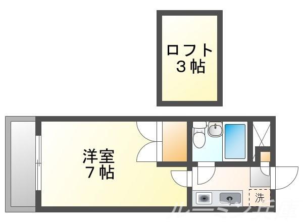 ヨーロピアンA(1K/2階)の間取り写真
