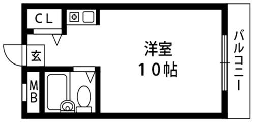 タクティ加美(ワンルーム/1階)の間取り写真