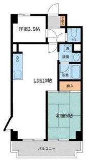 入間市駅前ビル(2LDK/7階)の間取り写真