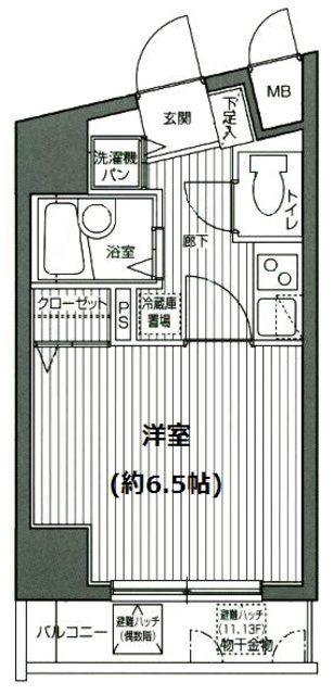グランドガーラ渋谷(1K/8階)の間取り写真