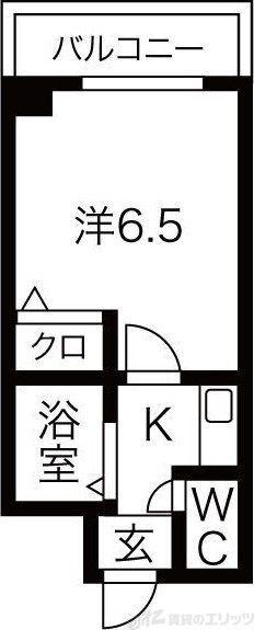 ベルエトワールK(1K/4階)の間取り写真