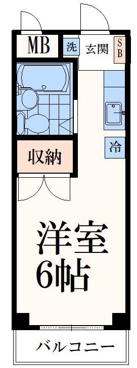 恵マンション(1K/2階)の間取り写真