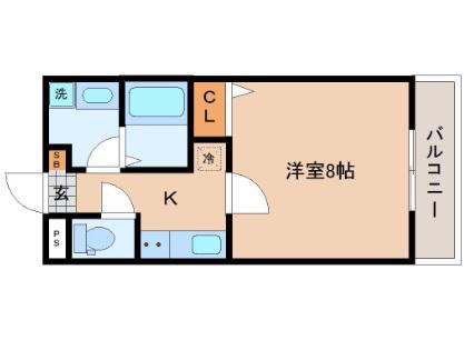 LUXES原町(1K/3階)の間取り写真