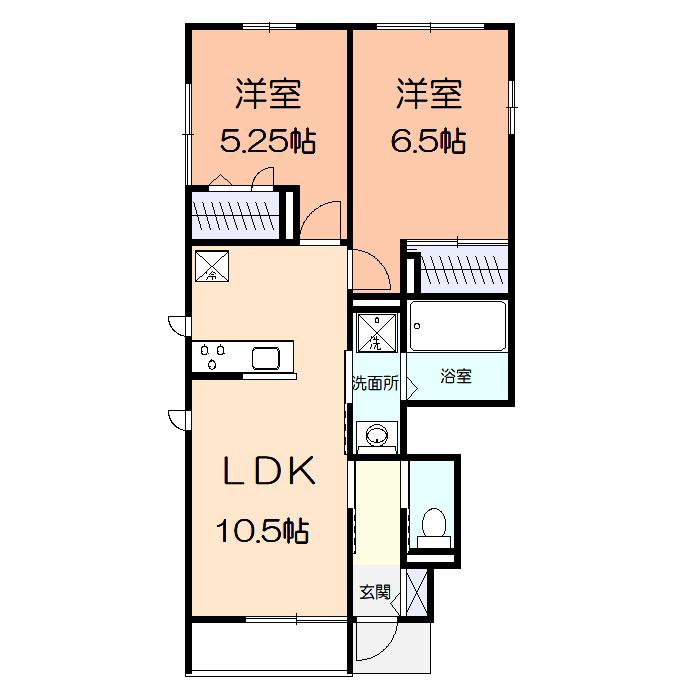 パストラル(2LDK/1階)の間取り写真