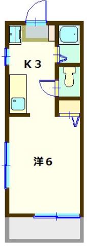 ハイツデンファレ(1K/2階)の間取り写真